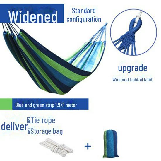 Hängemattenschaukel aus Segeltuch für den Außenbereich, Einzel-/Doppelhängematte, Überrollschutz, Polyester-Baumwolle, Farbstreifen-Design