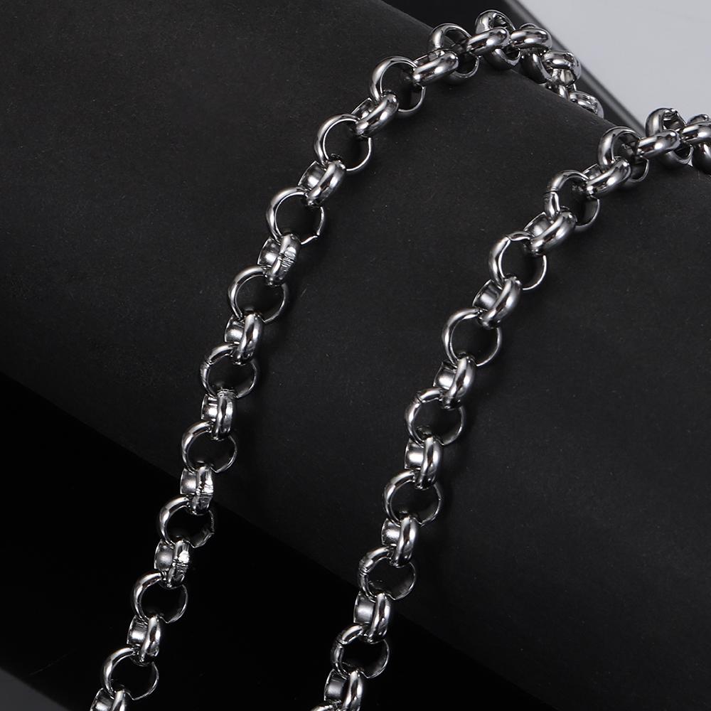 1Meter Stainless Steel Chain for Necklace Jewelry Making DIY Rolo Cable Link Curb Chains Thick Chain Man Bracelet Accessories
