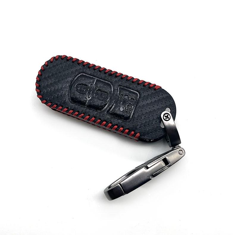 Mazda Axela/Atenza Carbon Fiber Leather Key Case with Chain