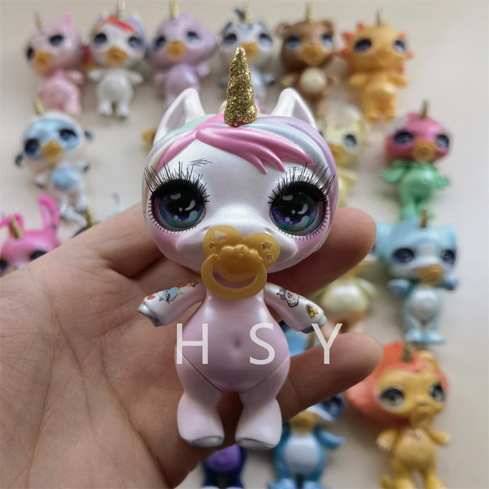 Original 11Cm-13Cm Rainbow Unicorn Doll Little Monster Mud Doll Children'S Game House Toy Set Gift