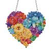 Crystal Hanging Home Wall Decor Heart Flower Acrylic Diamond Painting Hanging Pendant Round Single-Sided for Home Wall Decor