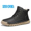 Fashion Casual Leather Men High Top Boots Man Comfy Warm Shoes Fur Winter Snow Casual Shoes Outdoor Platform Ankle Boots Luxury Sneakers