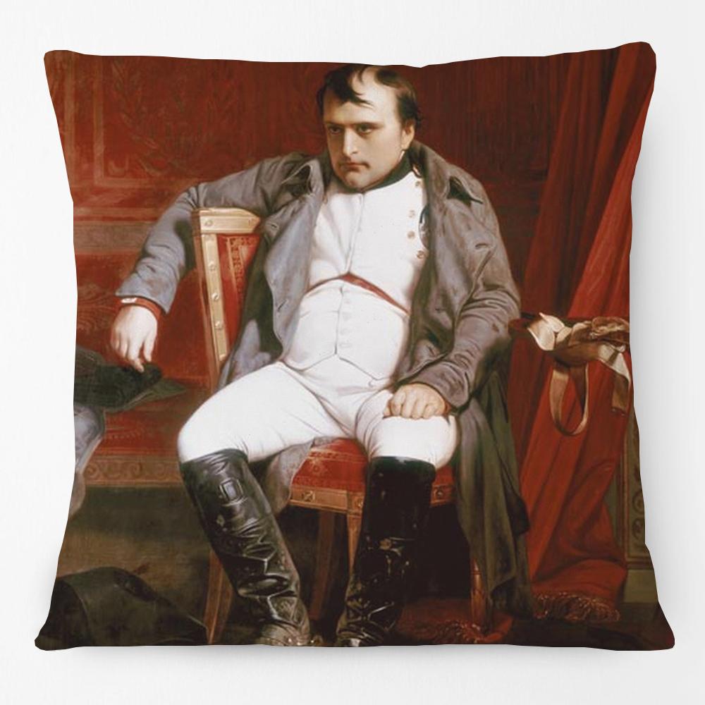 Oil Painting The Emperor Napoleon Cushion Covers European Neoclassicism Retro Vintage Portrait Pillow Case