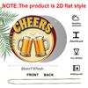 2D Flat Aluminum 7.87 Inch X 7.87 Inch Beer Glass Style Wall Decoration, Vintage Style. Suitable for Bars, Living Rooms, Kitchens, Cafes, Porches