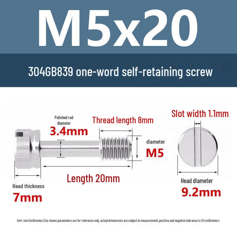 Yigu 304 Anti-Loosening Knurled Head Captive Screw with Anti-Slip Design