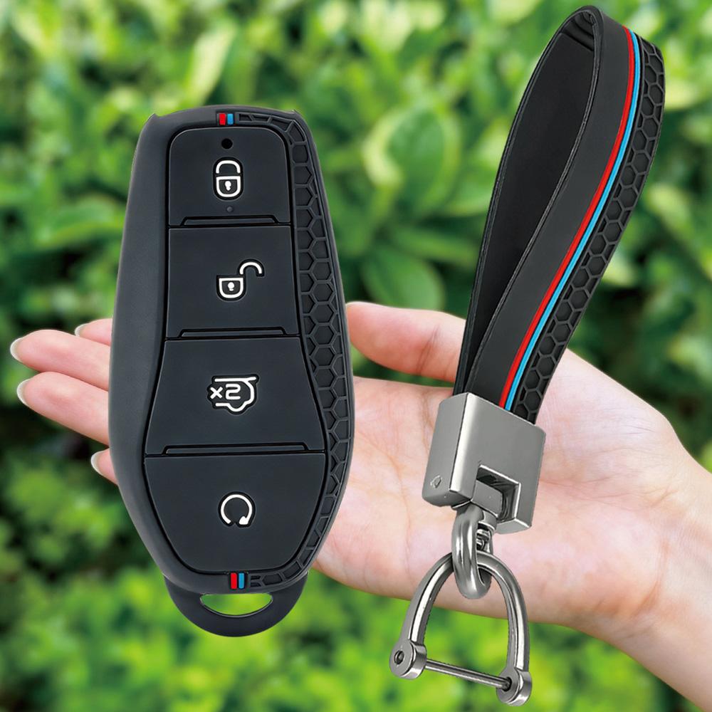 Silicone Keychain Car Remote Key Case Key FOB Shell for BYD Atto 3 Han EV Dolphin Song PRO Max Tang DM Yuan Dolphin E2 Qin PLUS