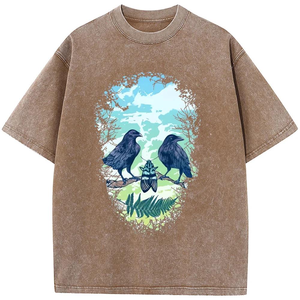 Men Women Casual Fashion Oversized T-shirt Washed Old High Quality T-shirt Vintage Colored Mens T-shirts