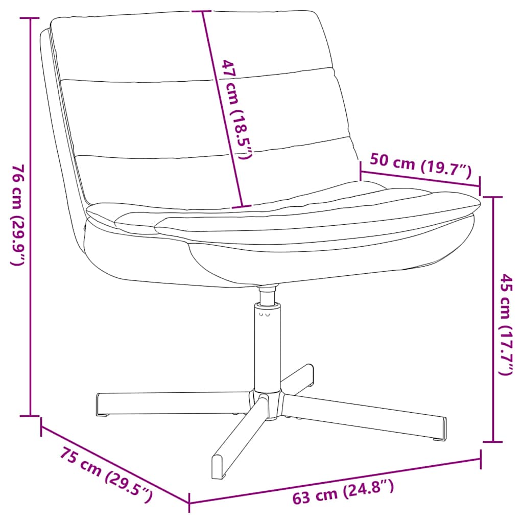 Swivel Chair Black 63 x 75 x 76 cm PU