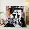A Recursive Pattern of a Person Holding a Camera Displaying Itself. for All Seasons Blanket Lunch Break Throw Gift