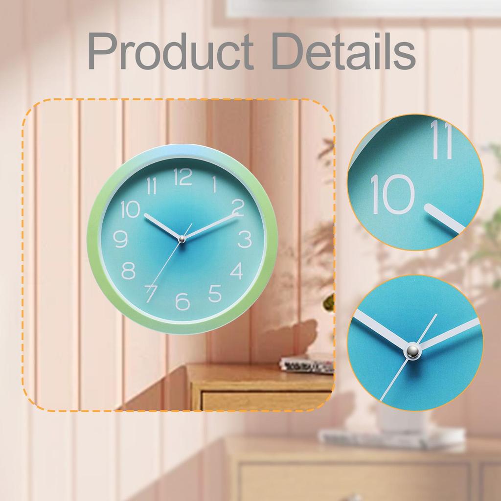 Wall Clock Artwork 10 Inch Lightweight Home Decoration Fashion Display Mute for Farmhouse Bedroom Dining Room Kitchen Gift