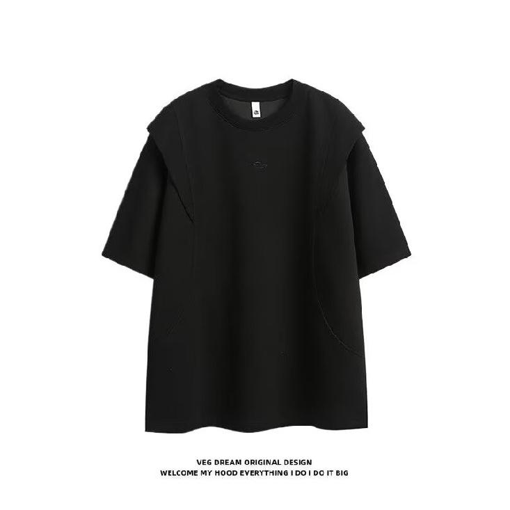 Summer Men's Casual Short Sleeve Simple Fashion Trend Retro Round Neck Slim Fit Pullover Casual Short Sleeve T T-shirt