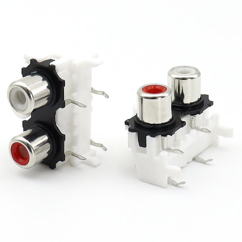 1Pcs 2/4/6Holes Stereo Audio Jack High Quality Golden Connector 90/180 Degree Sealed Av Audio Female Input Socket