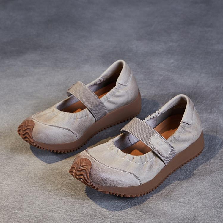 Johnature Genuine Leather Soft Sole Retro Slip-on Shoes Casual Soft Cowhide Women's Flat Shoes