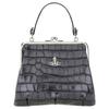 Classic Saturn Logo Leather Tote Bag Women Handbags Black 4B010006WL00A2N405