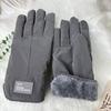 Men's Winter Touchscreen Cycling Gloves - Velvet-Lined, Thick, Warm, Windproof, and Comfortable for Outdoor Sports.