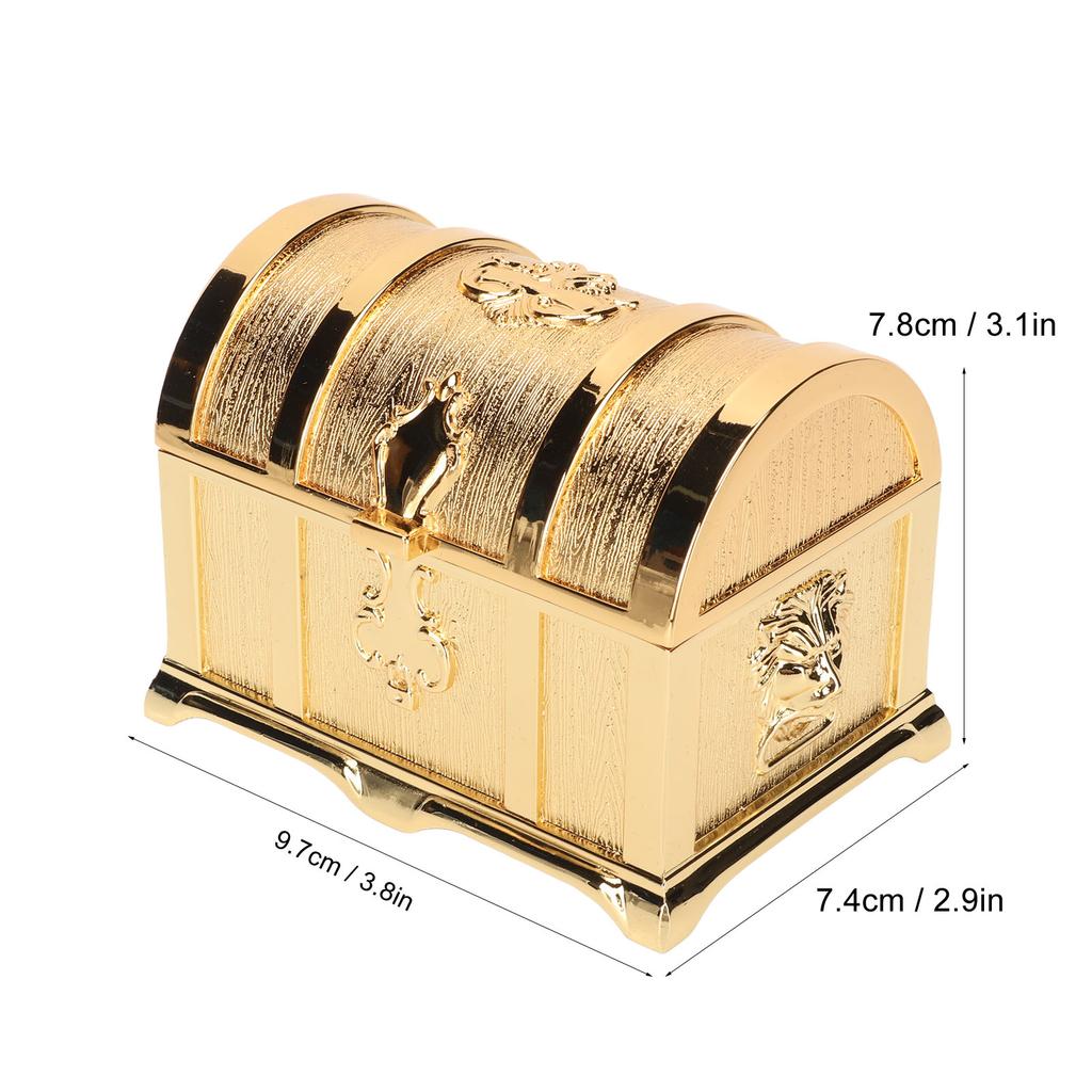 Vintage Jewelry Box Gold Color Retro   Zinc Alloy Scratch Proof Small Jewelry Box for Rings rrings Necklace
