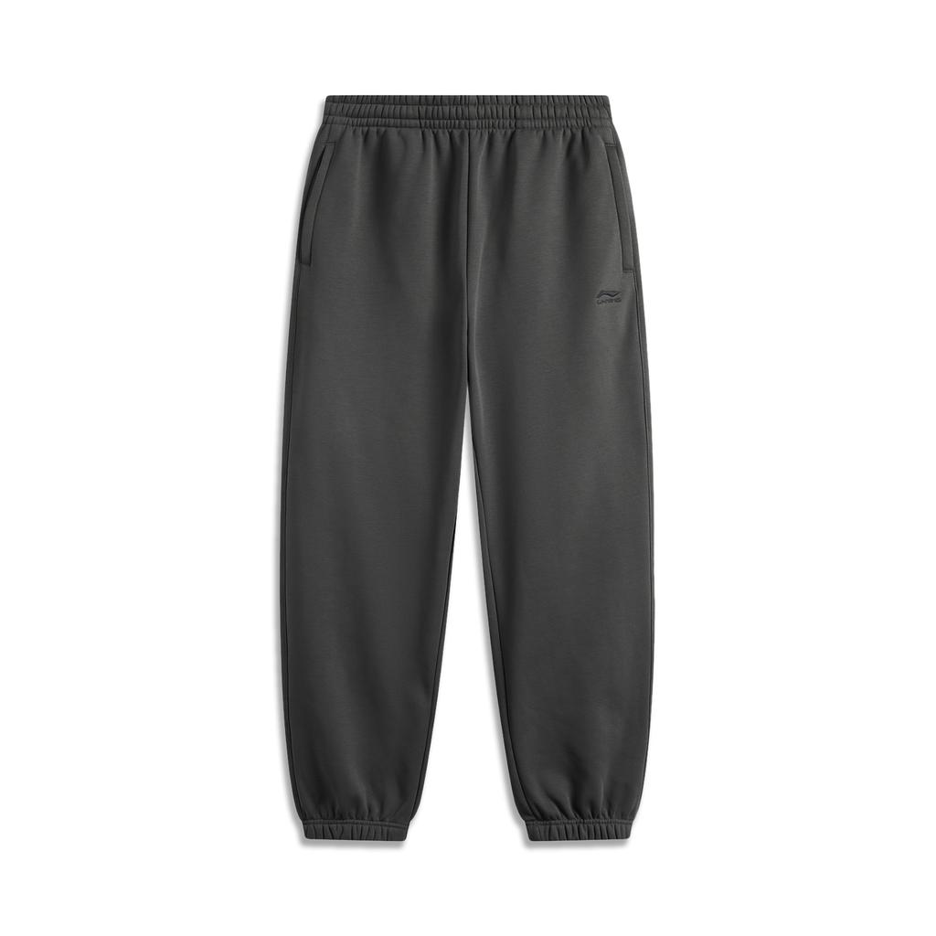 Li Ning Sports Lifestyle Series Versatile Simple Comfortable Casual Tapered Mid-Waist Loose Knit Joggers Men Joggers AKLVE23-3