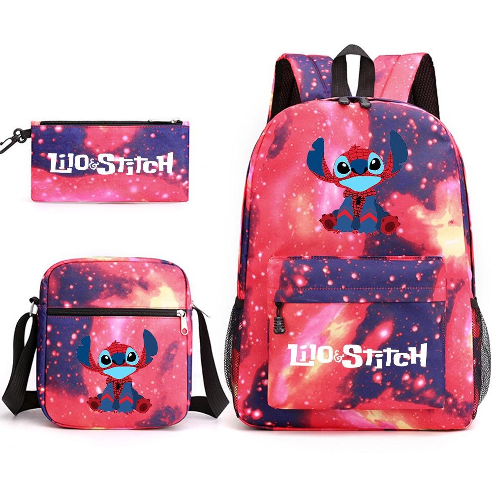 Lilo Stitch Cartoon Kids Boys Backpack Large Capacity Travel School Bag