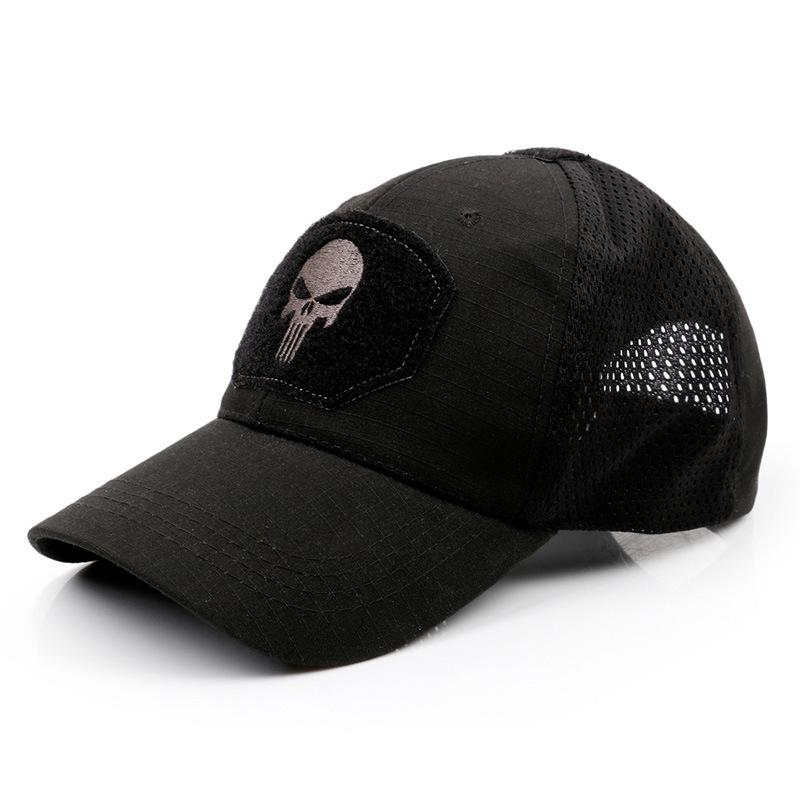 New Tide Cool Skull Multicam Operators Mesh Baseball Cap Men Fitted Cap Tactical Good Quality Breathable Outdoor Sports Dad Hat