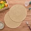 Minimalists Rose Cutout Linen Placemat Biodegradable Materials Heat Protective for Home and Restaurant Use Round