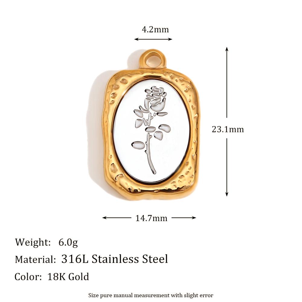 MamacitaSlay Elegant Vintage Tulips Lily Heart diy charms 18k gold plated charms for jewelry making Waterproof Necklaces Pendant