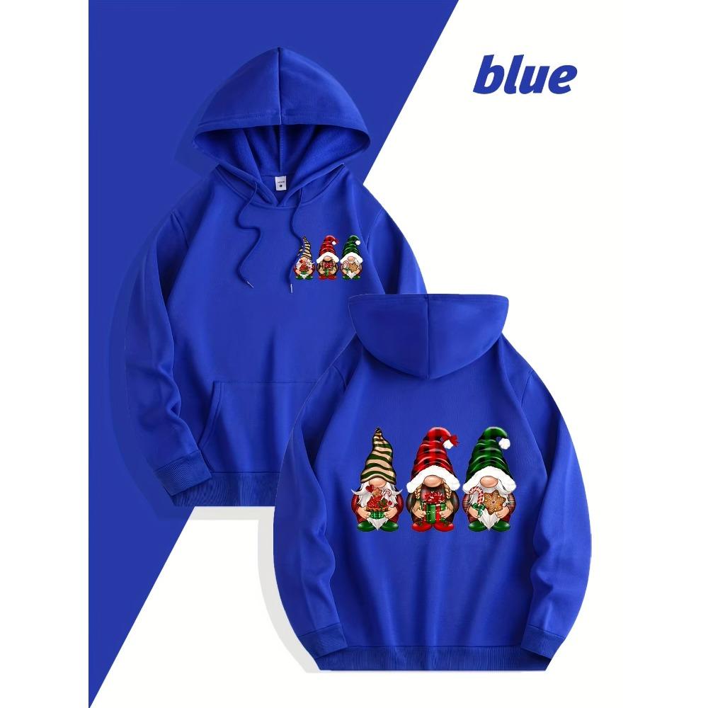Autumn Winter Men Creative Personality Christmas Print Hooded Sweatshirt Loose Comfortable Casual Sport Long Sleeves Hoodies