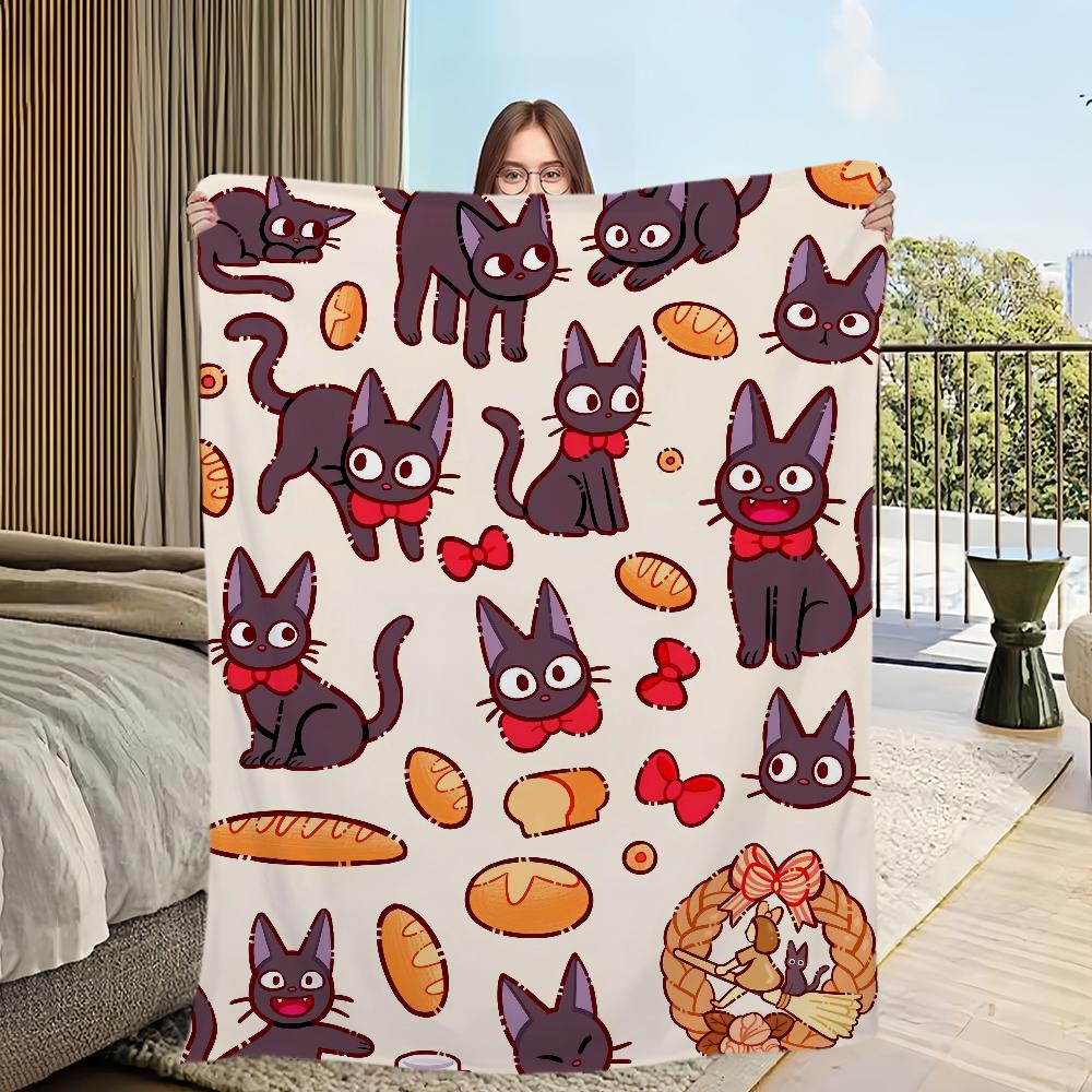 Flanell warmer Komfort weiche Japan Plüschdecke für Katze Sofa Wohnzimmer Büro Anime schwarz Schlafzimmer klassisch Reise niedliches Geschenk