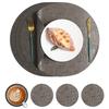 Light luxury round leather placemat waterproof and oil-proof western food mat hotel anti-scalding and heat insulation mat premium