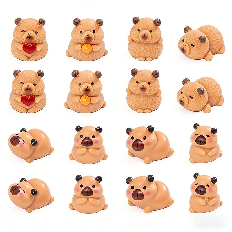 10-30pcs Mini Capybara Figurine DIY Landscape Home Decor Ornament Dollhouse Miniature Fairy Garden Decoration Accessory Modern