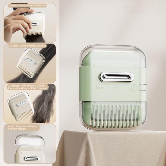 Multifunktionaler Haarschneider Kamm 3 Stufen Verstellbar 2-in-1 Haarschneider Kamm Tragbar Reise Doppelseitig Pony Augenbrauen Trimmer Kamm