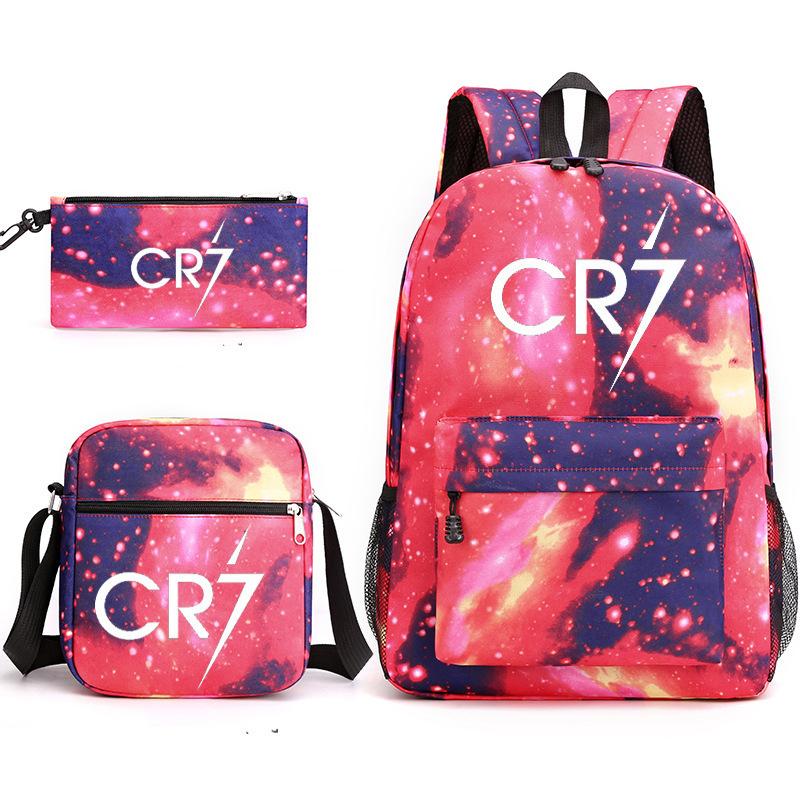 Youth Fashion Backpack Shoulder Bag Pencil Case Children'S Student School Bag 3-Piece Set