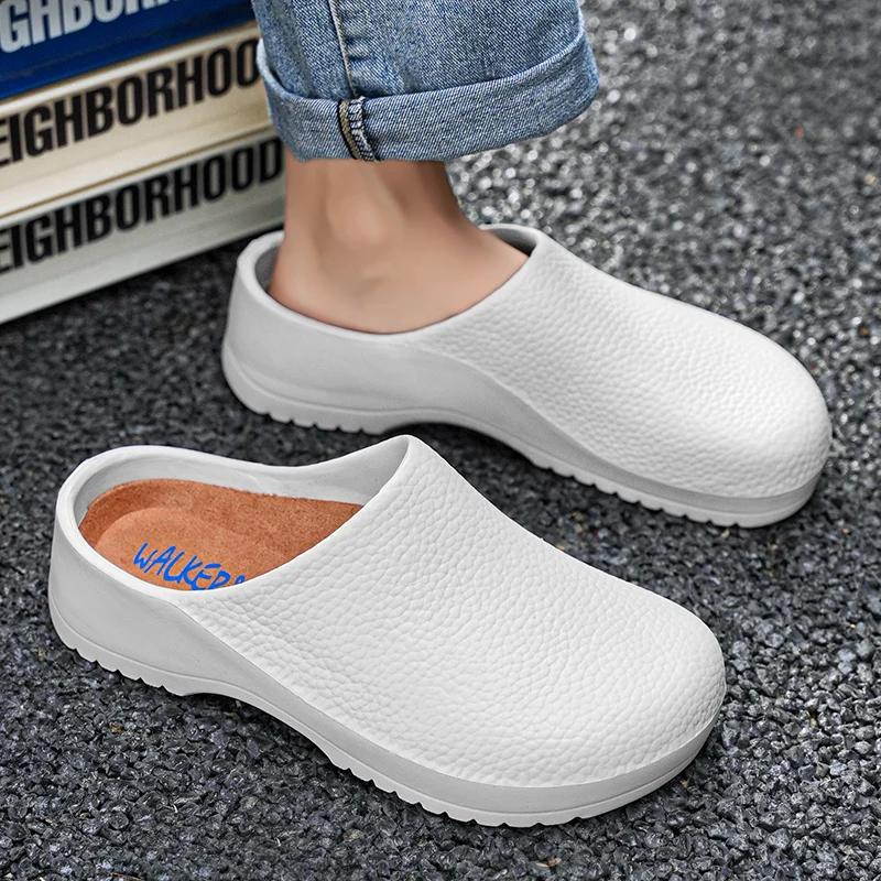 Fashion Couple Chef Shoes Four Seasons Waterproof  Anti Slip Men's and Women's Casual Business Work Shoes Fashion Comfort Half EVA Shoes