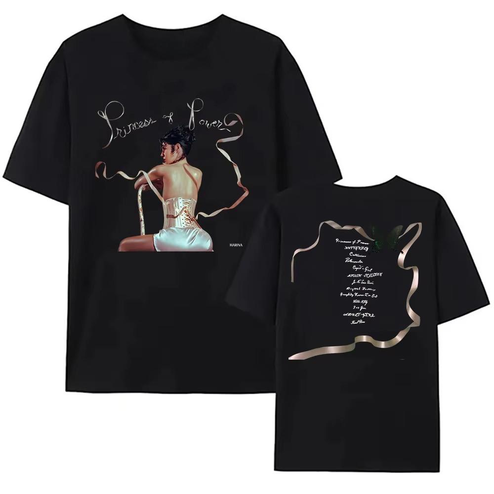 Women Clothing MARINA PRINCESS OF POWER Album Printing T-shirt Summer Cotton Soft Unisex Streetwear T Shirt for Female Graphic