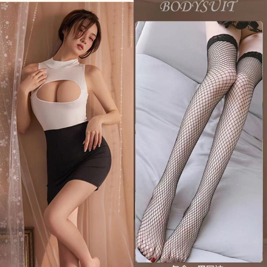 Sexy Erotic Secretary Uniform Lingerie Set - Bodycon Dress for Nightclub Role Play and Passionate Bedtime Play.