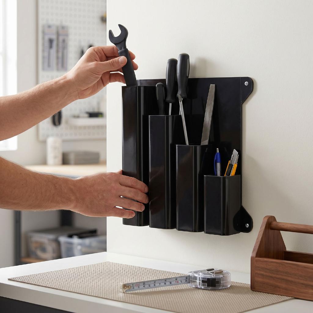 Cable Tie Holder Wall Mounted   Nylon Zip Tie Rack 9.45x8.27x1.77in with Sturdy Wear Resistant Construction for Garage Workshop Toolbox Storag