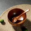 Wooden Bowls Jujube Wood Children Baby Adults Small Soup Bowls Solid Wood Salad Bowls Retro Household Tableware