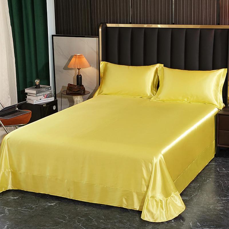 Luxury Natural Mulberry Silk Bed Sheet Set or Only A Bedsheet High-end Stain Queen Ruffles Bed Sheet and Pillowcase Bed Linens