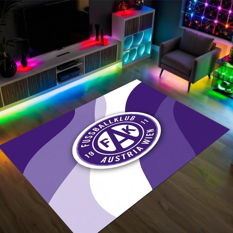Austria Wien FC Design Crystal Velvet Carpet Cozy Non?Slip Printed Rug For Bedroom Living Room Entrance
