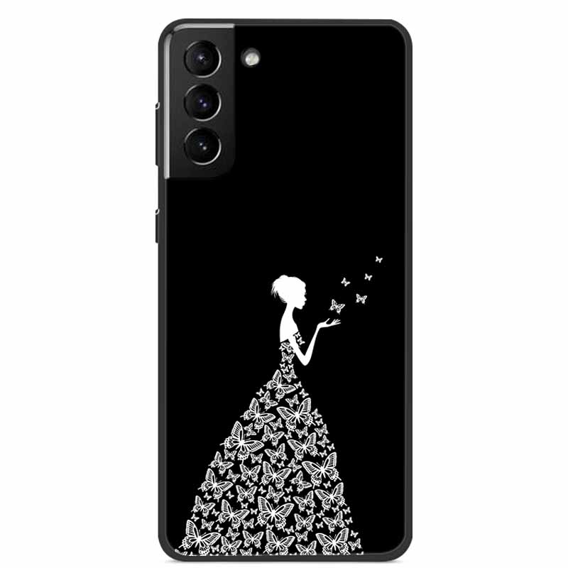 For Samsung S22 Case Wolf Lion Cat Black Silicone Soft Back Cover Case For Samsung Galaxy S21 FE S22 Ultra Phone Case S 22 Funda