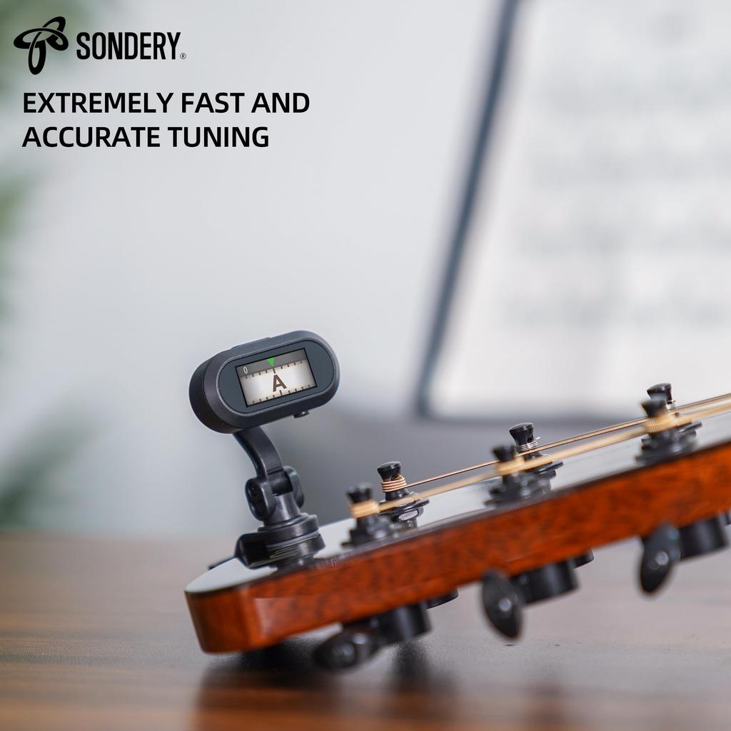 Tuner Rechargeable TFT Screen Guitar Bass Ukulele Wind Instrument Headstock Chromatic Tuner Pitch Easy To Read In Strong Light Dual Rotating Hinge
