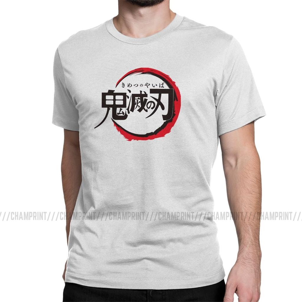 Vintage Demon Slayer Anime T Shirt Men Round Collar 100 Cotton T Shirt Short Sleeve Tees