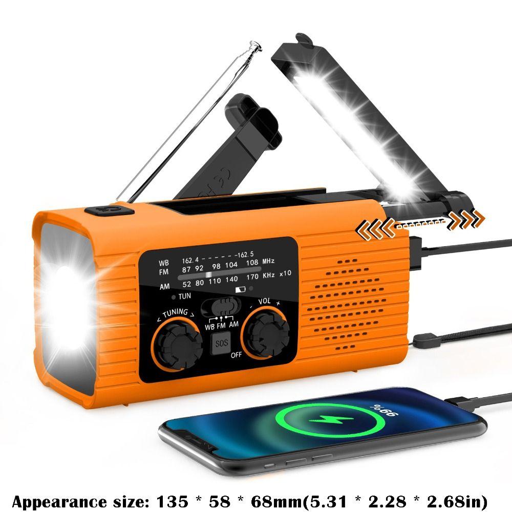 Radio z baterią 4000MAh, radio z alertem pogodowym, radio ładowane przez USB, radio z ładowaniem solarnym, sytuacje awaryjne