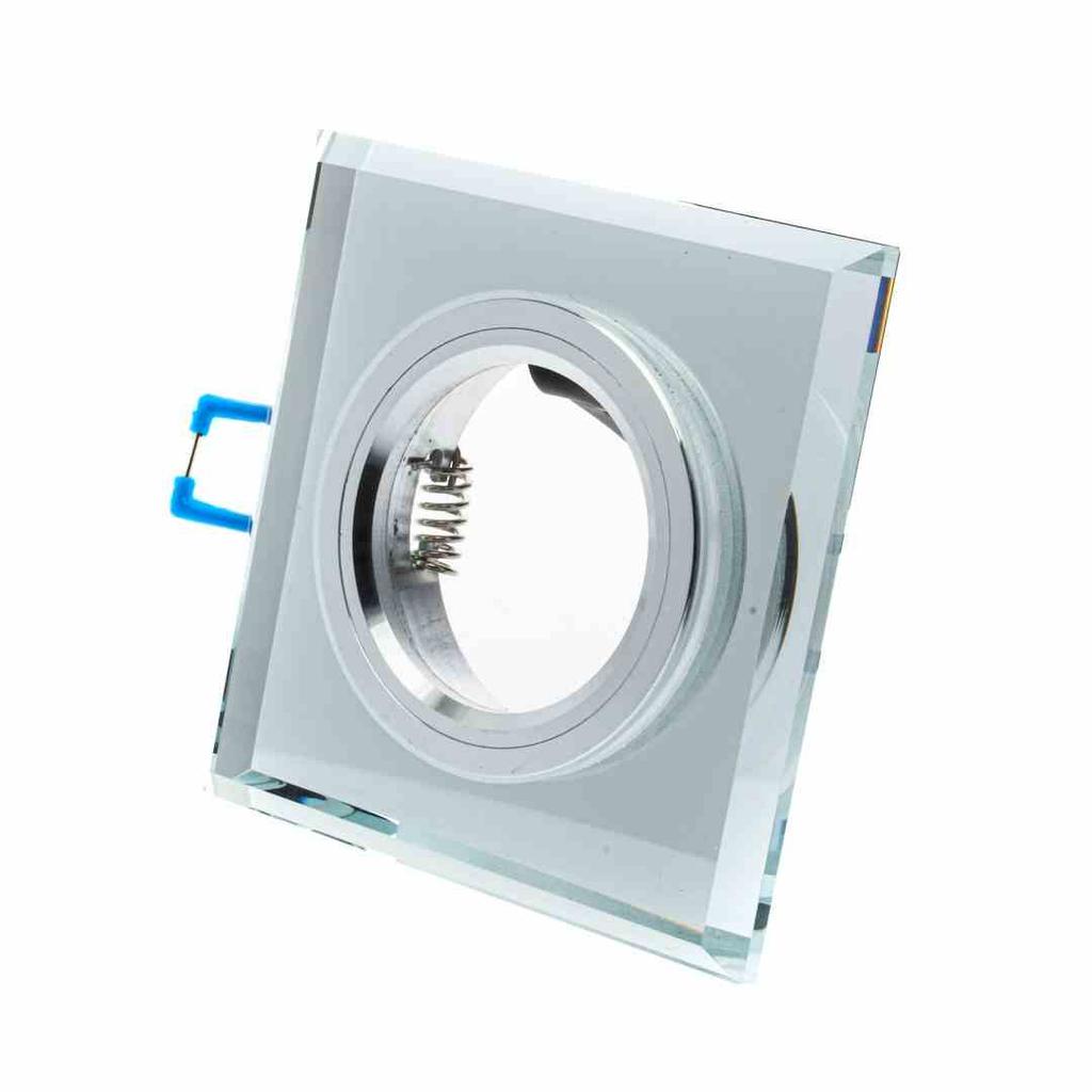 Square Glass Ceiling Light. Color: Silver