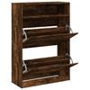 Shoe Cabinet with 2 Doors Smoked Oak Finish 80 x 34 x 116 cm