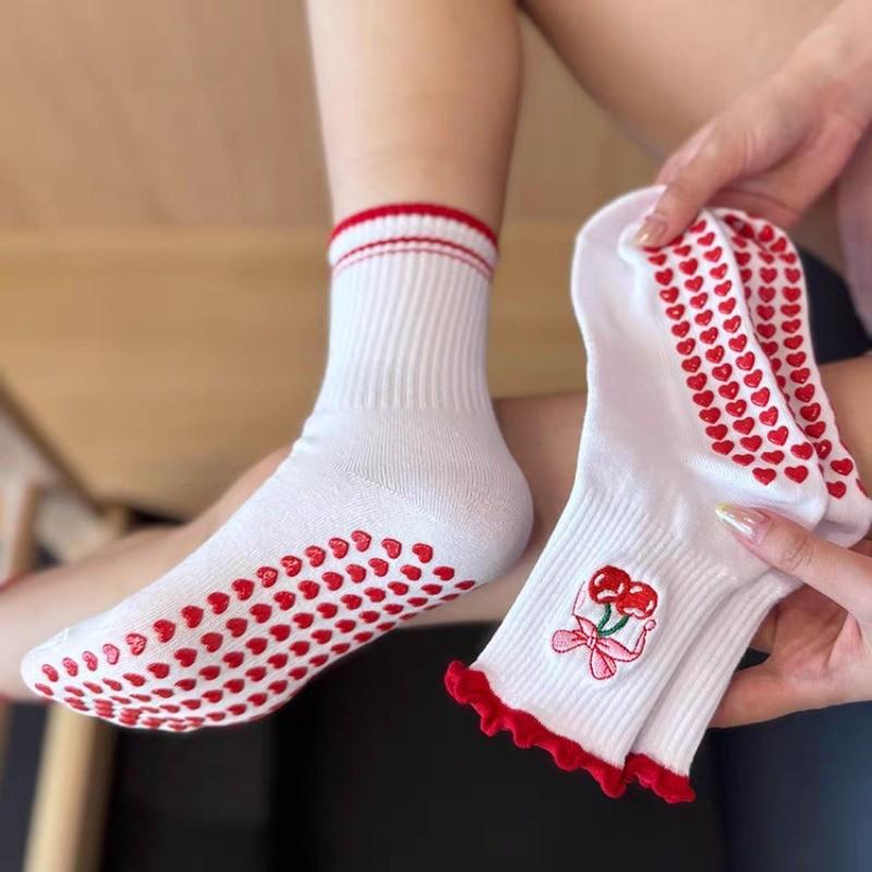 Yoga Socks Women Autumn Winter Mid Calf Professional Non Slip Floor Socks Fitness Dance Pilates Sports Socks
