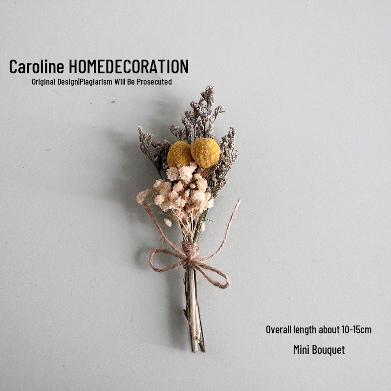 Mini Bouquet of Mixed Natural Dried Flowers: Preserved Gift Box for DIY and Decorations