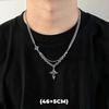 Collar de doble capa con estrella de circón estilo hip hop para hombres y mujeres, cadena colgante de acero de titanio con dije de tendencia, joyería unisex al por mayor