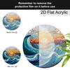 Acrylic Ocean Wave Sunset Suncatcher Stained Glass Effect Window Hanging Ornament Beach Lover Gifts