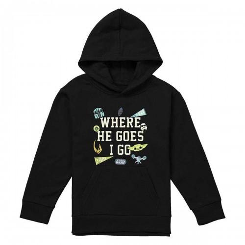 Star Wars The Mandalorian Childrens/Kids Where He Goes Badges Grogu Heather Hoodie