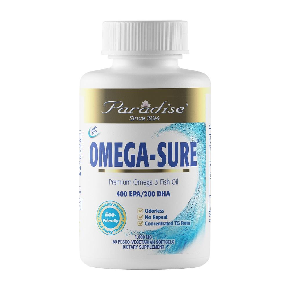 

Omega-Sure Premium Fish Oil 1000 mg, 60 Pesco Vegetarian Softgels
